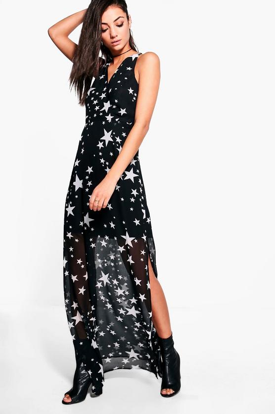 Tall Alisa Star Print Maxi Dress